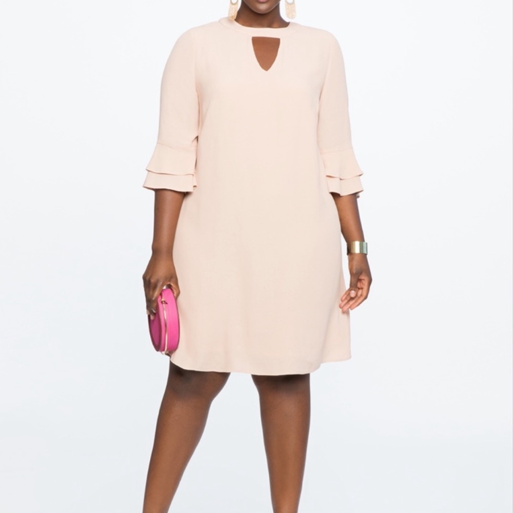 🎉HP🎉 NWOT Eloquii Ruffle Sleeve Crepe Dress
